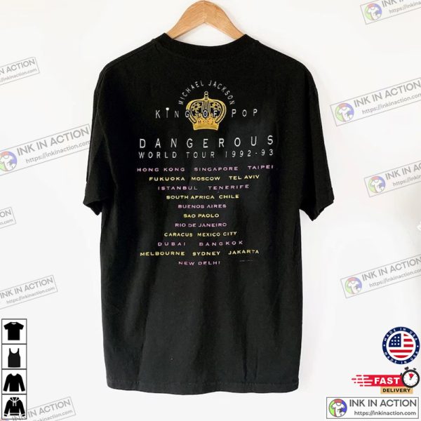 Michael Jackson Dangerous World Tour Michael Jackson King Of Pop Michael Jackson Shirt