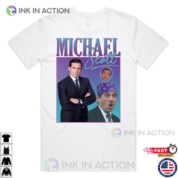 Michael Scott Homage T-shirt, Top US Office TV Show Retro 90s Vintage Shirt