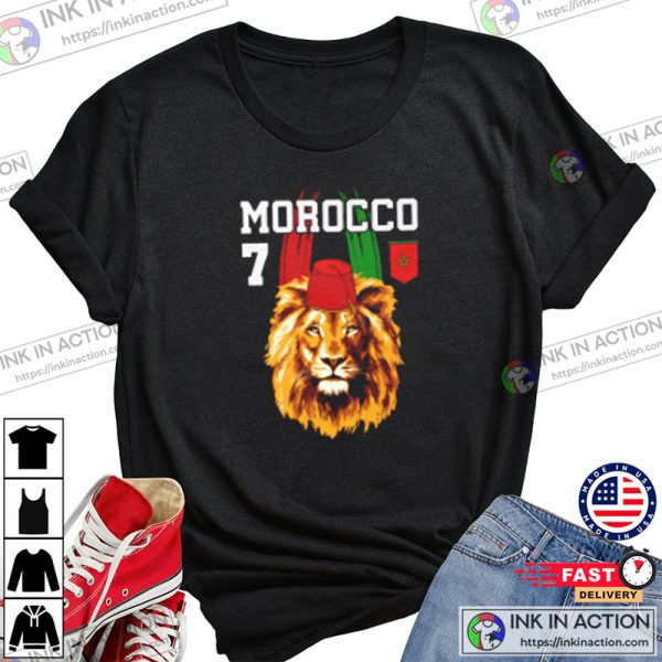 Morocco Lion With Moroccan Pattern 2022 Sport T-Shirt