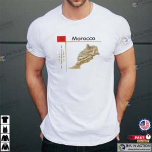 Morocco Map Flag Title T Shirt 2