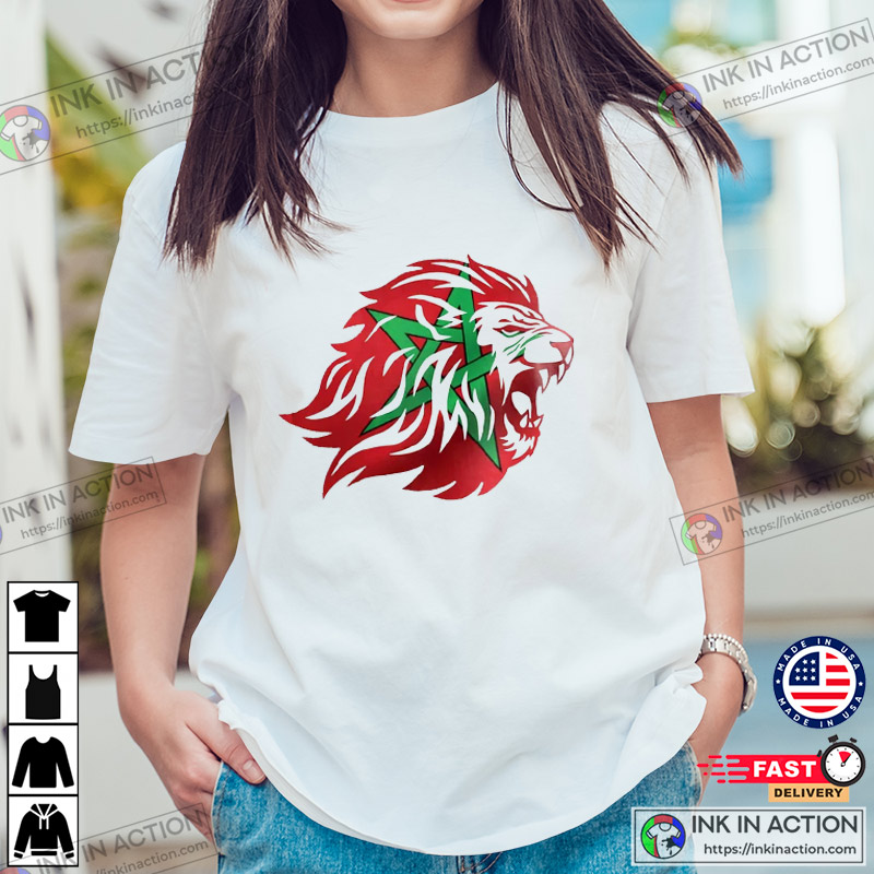 Morocco The Atlas Lions National Football Team Logo Shirt - Ink In Action