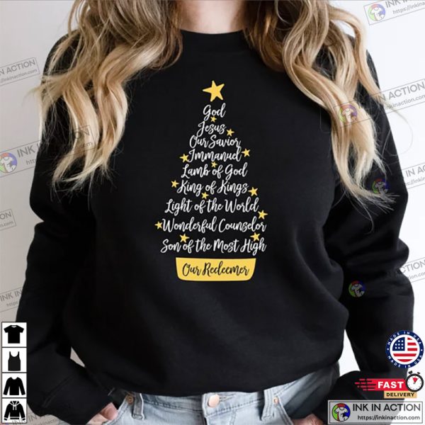 Names Of Jesus Christmas Tree Shirt