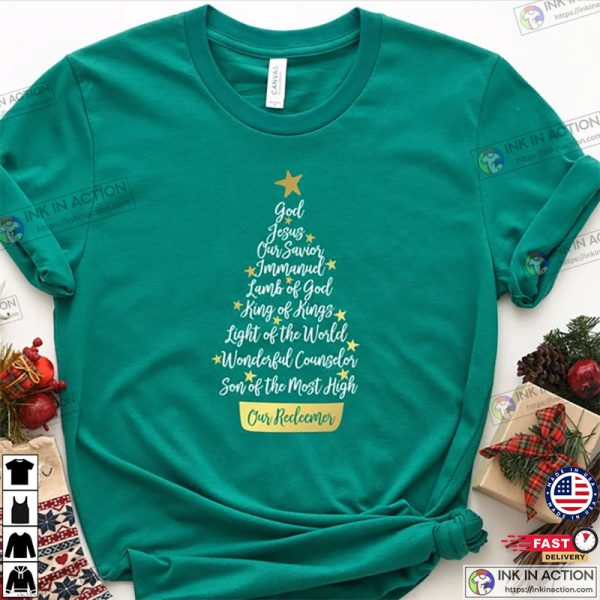 Names Of Jesus Christmas Tree Shirt