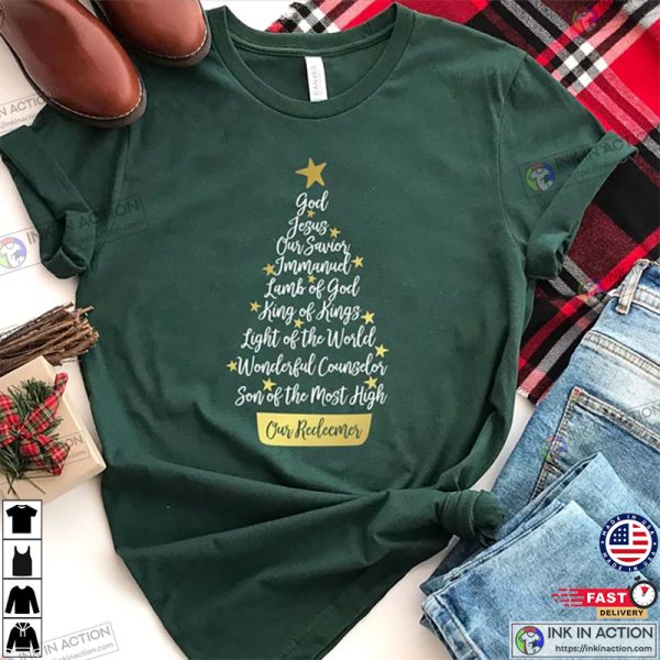 Names Of Jesus Christmas Tree Shirt