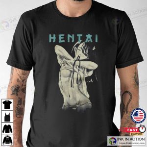 Nerd Gift for Men Manga Anime TShirt Black Hentai Tee Shirt Geek Clothing 2
