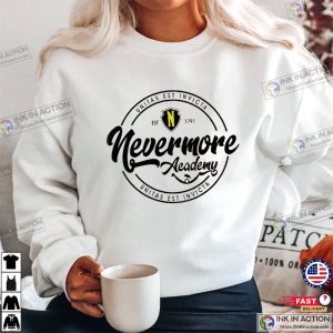 Nevermore Academy Sweatshirt Wednesday Addams Family Retro Movie Shirt 2