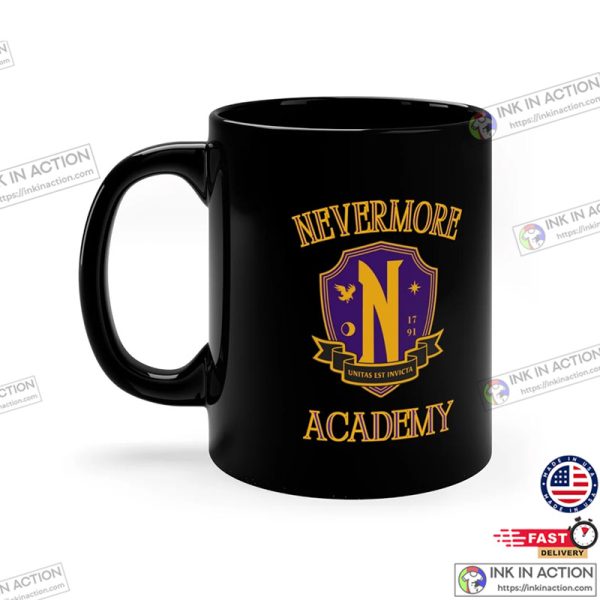 Nevermore Academy Wednesday Addams Netflix Coffee Mug