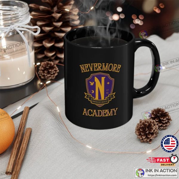 Nevermore Academy Wednesday Addams Netflix Coffee Mug