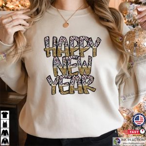 New Years Eve Sweatshirt Leopard Hello 2023 Happy New Years Sweater 2