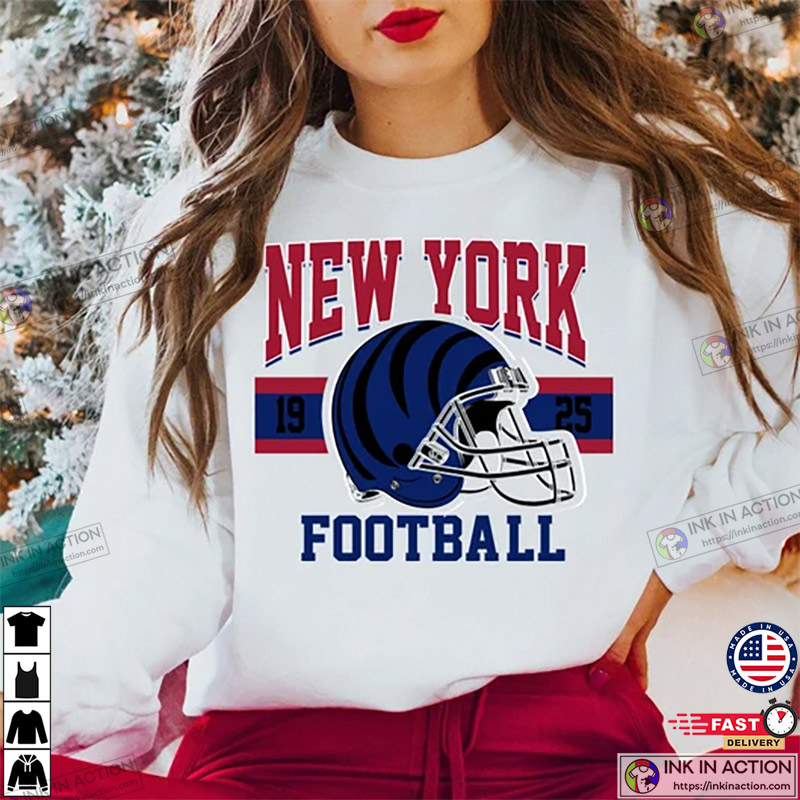 Buffalo Bills Football Helmet NFL Crewneck Sweatshirt - Ink In Action