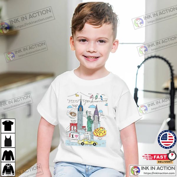 New York Illustration NYC Tees for Kid