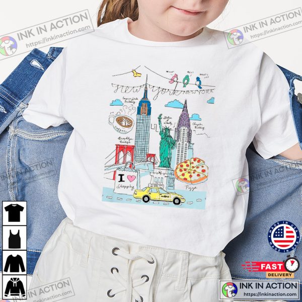 New York Illustration NYC Tees for Kid