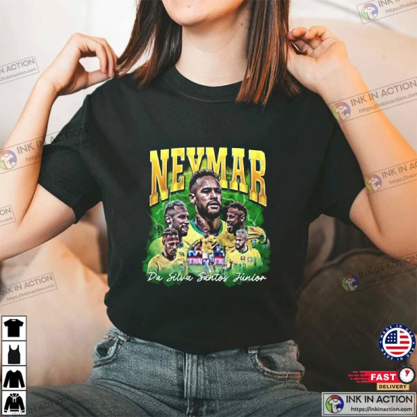 Neymar Jr Brazil Neymar da Silva Santos Júnior 90’s Vintage Style T-Shirt