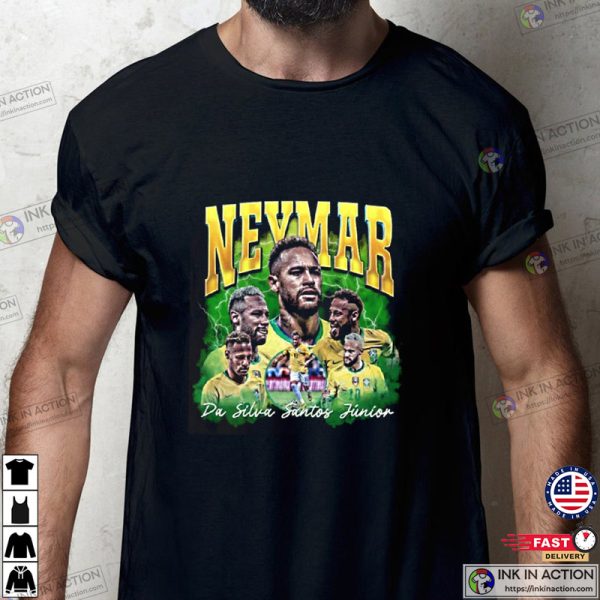 Neymar Jr Brazil Neymar da Silva Santos Júnior 90’s Vintage Style T-Shirt