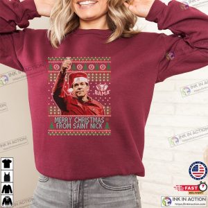 Nick Saban Shirt Merry Christmas from Saint Nick Ugly Christmas Sweatshirt 1