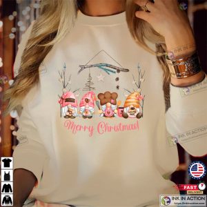 PINK GNOMES Merry Christmas Sweatshirts Funny Xmas Gift for Men Women Family Holiday Elf Winter 2
