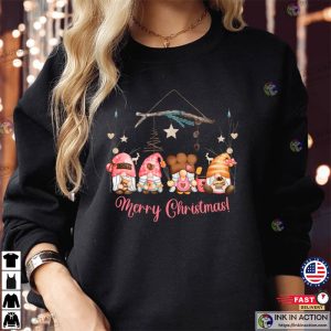 PINK GNOMES Merry Christmas Sweatshirts, Funny Xmas Gift for Men Women Family Holiday Elf Winter