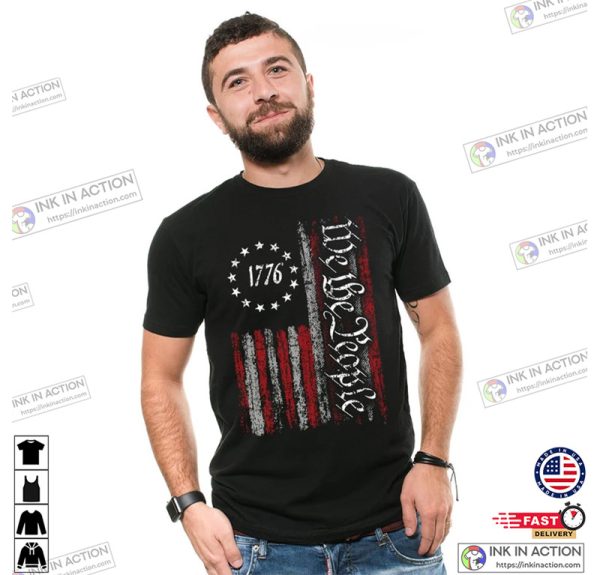 Patriotic T-shirts, we the people Flag Shirt, Vintage USA Flag 1776, USA Flag T-shirts