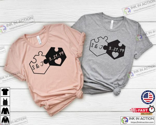 Personalized Puzzle Couple Shirt, Valentine Personalized Couple Shirt, Valentine shirt