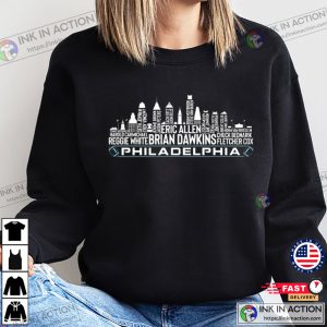 Philadelphia Football Team All Time Legends Philadelphia City Skyline shirt 4
