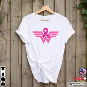 Pink Ribbon T-shirt, Wonder Woman T-Shirt, Cancer Warrior Shirt, Breast Cancer Tee, Cancer Fighter T-Shirt