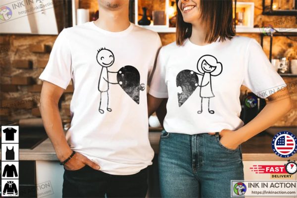 Puzzle Heart Shirt, Couple Love Shirt, Couple Shirt, Valentine’s Day gift