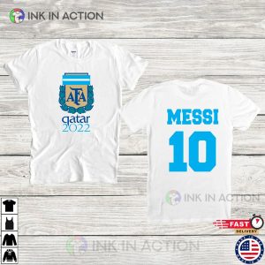 Qatar World Cup 2022 Argentina Messi Shirt Messi Argentina Soccer 2 Sides Tee