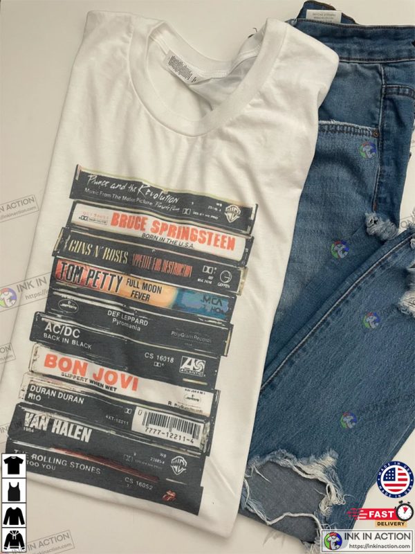 Rock Cassettes T-shirt, Rock Band, Unisex tee, Vintage Feel