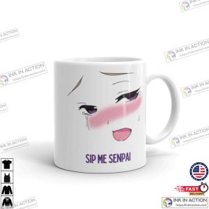 SIP ME SENPAI White Coffee Mug Sempai Ahegao Kawaii Mug Manga Waifu Funny Anime Gift. 2 1