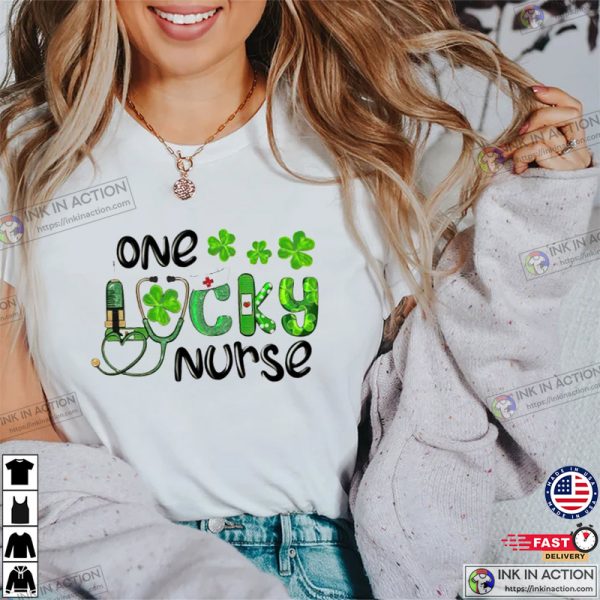 Saint Patrick’s One Lucky Nurse Shamrock T-shirt