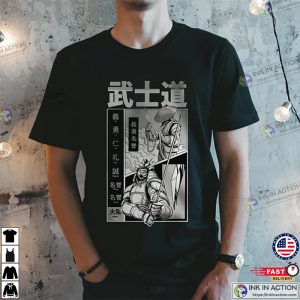Samurai Bushido Shirt, Japanese Graphic T-Shirt, Gift for Him, Japanese Style Shirt, Cool Samurai Tee