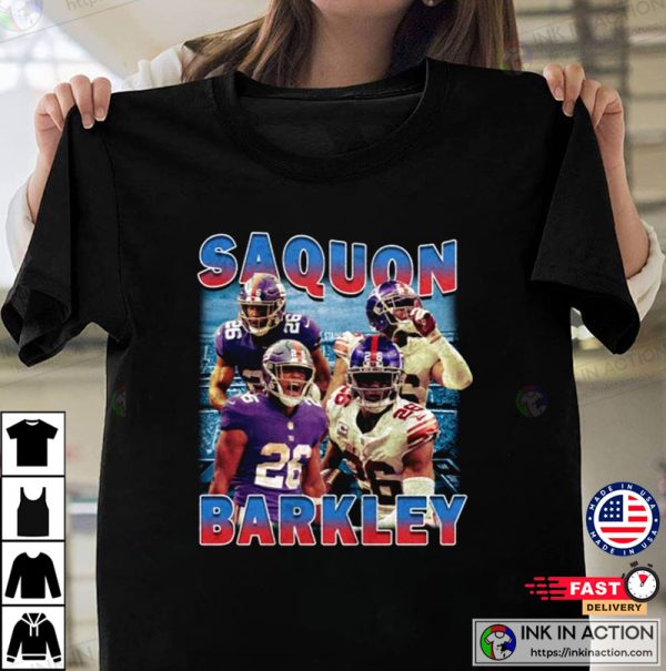 Saquon Barkley T-Shirt, Classic Vintage Bootleg NFL T-Shirt