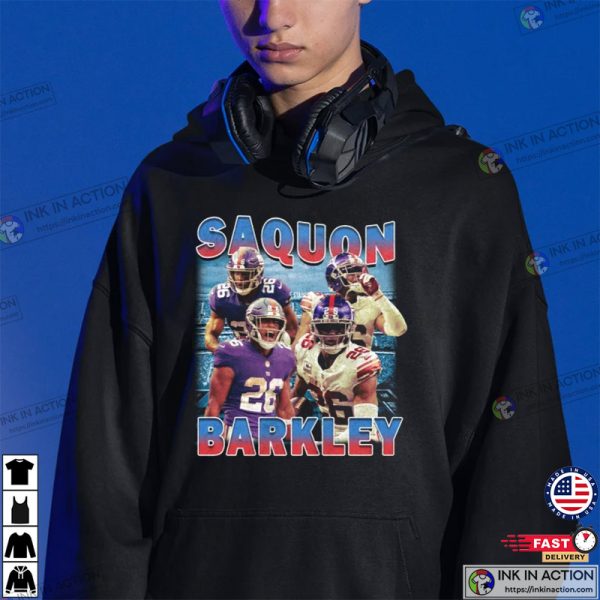 Saquon Barkley T-Shirt, Classic Vintage Bootleg NFL T-Shirt