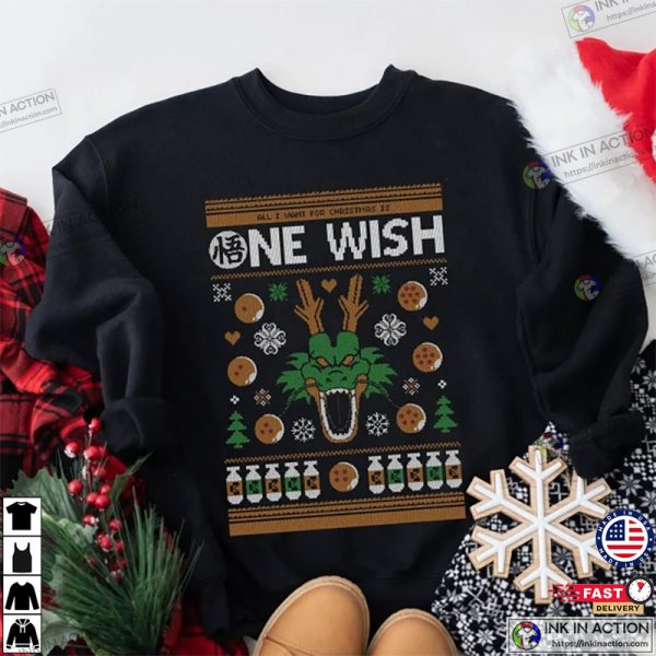 Dragon Ball Shenron One Wish Anime Christmas Shirt