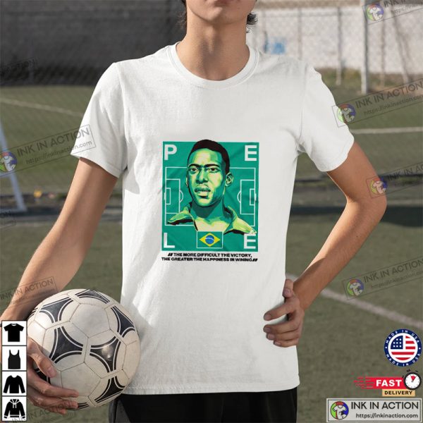 Soccer Pele Brazil Football Legend Graphic T-Shirt
