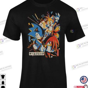 Sonic Japanese Hedgehog Gang T Shirt Unisex Mens Graphic Shirt 3