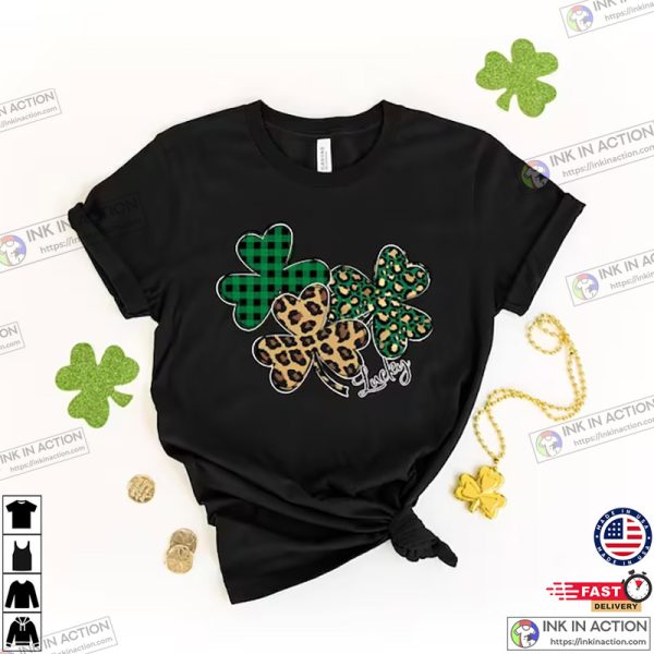 St Patrick’s Day Shirt, Patrick’s Shamrock Shirt, Leopard Shamrock Shirt