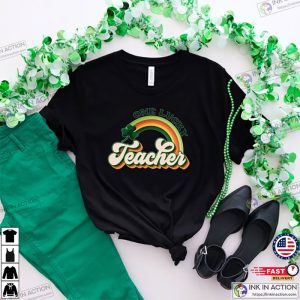 St. Patricks Day Teacher Shirt Retro One Lucky Teacher Shirt St. Patricks Rainbow 1