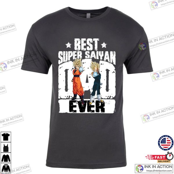 Super Saiyan Goku Vegeta Dragonball Dad Birthday Gift Shirt