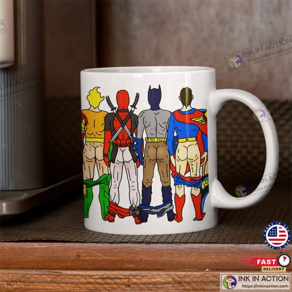Superhero Butts, Spider-Man, Iron Man, Marvel Coffee Mug