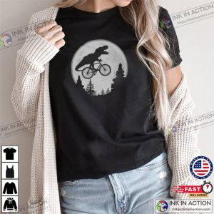 T Rex Cycling Moon Bike Dinosaur Riding Bicycle Funny Biking Classic T Shirt 3