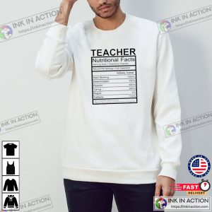 Teacher nutritional facts shirt 3