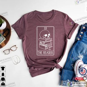 The Reader Skull Tarot Lovers T Shirt Tarot Card Tee Gift Skull Tarot Shirt 2