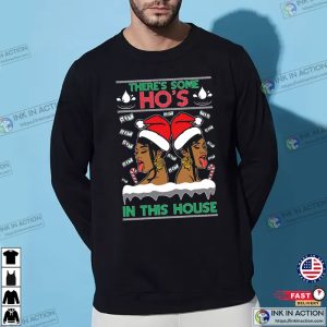 Theres Some Hos In This House Cardi Female Rapper Ugly Christmas Sweater Unisex Crewneck Graphic Sweatshirt Rapper Christmas Sweater 4