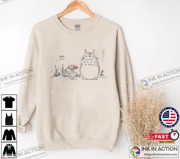 Totoro Rainy T-Shirt, Totoro Shirt, Studio Ghibli Fans Shirt, Totoro Sweatshirt