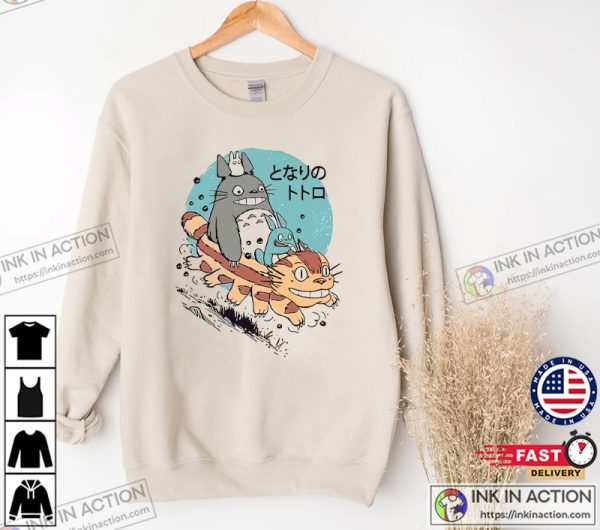 Totoro and Catbus Shirt, Studio Ghibli Shirt, Studio Ghibli Fans Shirt, Totoro Sweatshirt