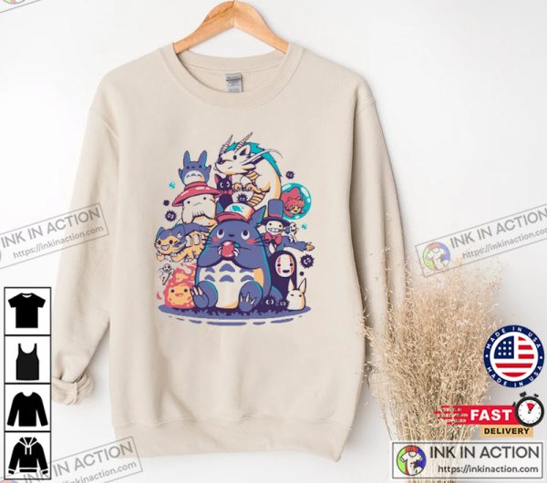 Totoro and Friends Shirt, Studio Ghibli Shirt, Totoro Shirt, Studio Ghibli Fans Shirt, Totoro Sweatshirt, Miyazaki Hayao