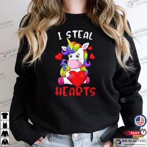 Unicorn I Steal Hearts Valentine’s Day T-shirt