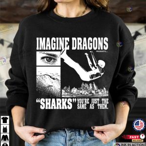 VIntage Sharks Imagine Dragons Shirt Imagine Dragons Tour Shirt 3