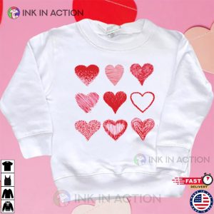 Valentine Doodles Heart Valentine’s Day Girls Toddler Sweatshirt